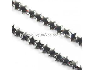 Non magnetic Hematite Beads, Puff Star, different size for choice, black, Hole:Approx 0.8mm, Length:Approx 16 Inch, Sold By Strand